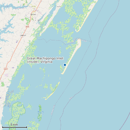 Map of Great Machipongo Inlet (inside), Virginia Tide Prediction Station