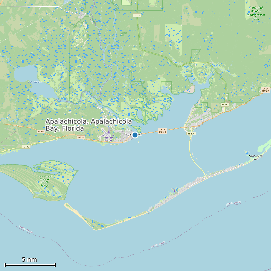 Map of Apalachicola, Apalachicola Bay, Florida Tide Prediction Station