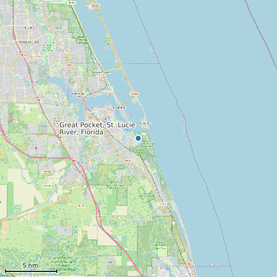 Map of Great Pocket, St. Lucie River, Florida Tide Prediction Station