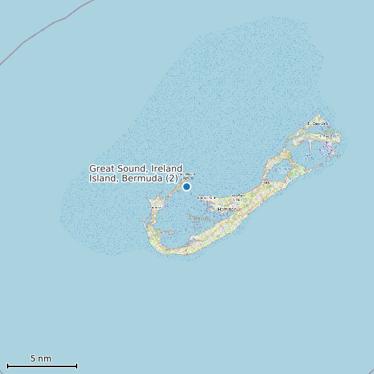 Map of Great Sound, Ireland Island, Bermuda (2) Tide Prediction Station