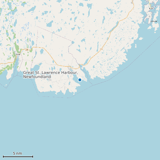 Map of Great St. Lawrence Harbour, Newfoundland Tide Prediction Station