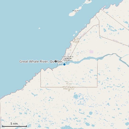 Map of Great Whale River, Qu�bec Tide Prediction Station
