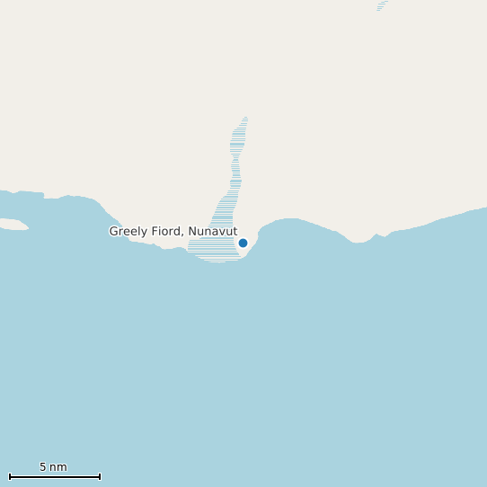 Map of Greely Fiord, Nunavut Tide Prediction Station
