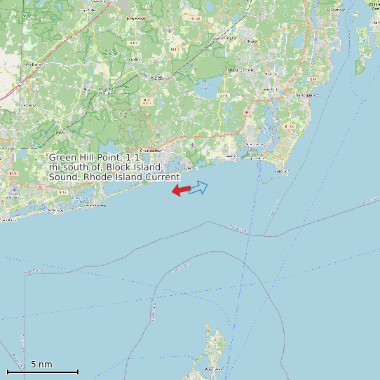 Map of Green Hill Point, 1.1 mi south of, Block Island Sound, Rhode Island Current Prediction Station