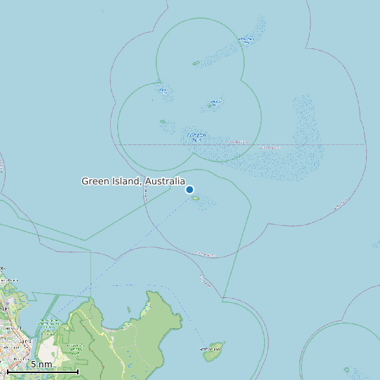 Map of Green Island, Australia Tide Prediction Station