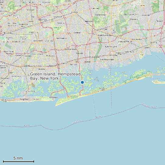Map of Green Island, Hempstead Bay, New York Tide Prediction Station