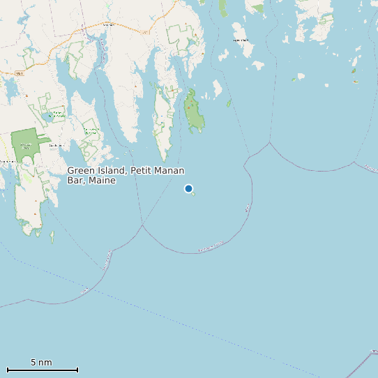 Map of Green Island, Petit Manan Bar, Maine Tide Prediction Station