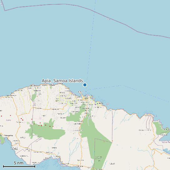 Map of Apia, Samoa Islands Tide Prediction Station