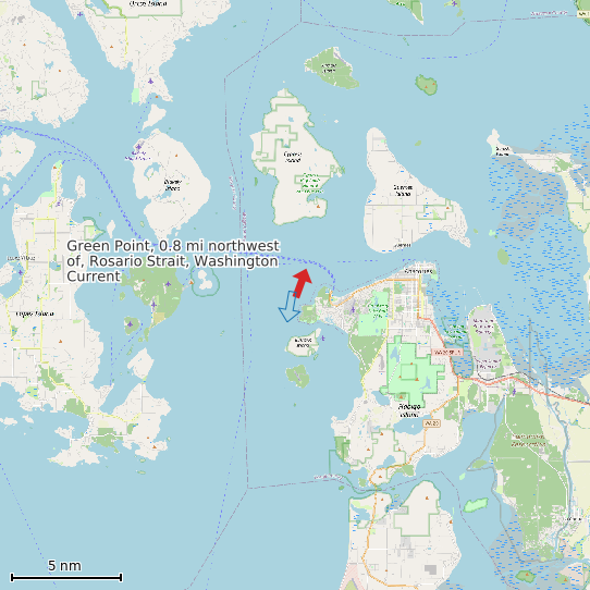 Map of Green Point, 0.8 mi northwest of, Rosario Strait, Washington Current Prediction Station