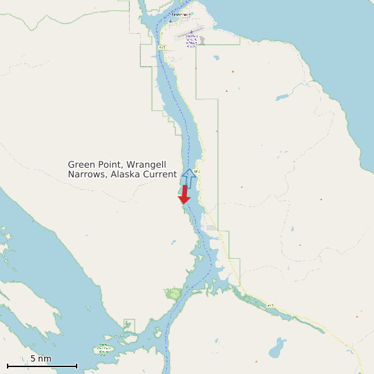 Map of Green Point, Wrangell Narrows, Alaska Current Prediction Station