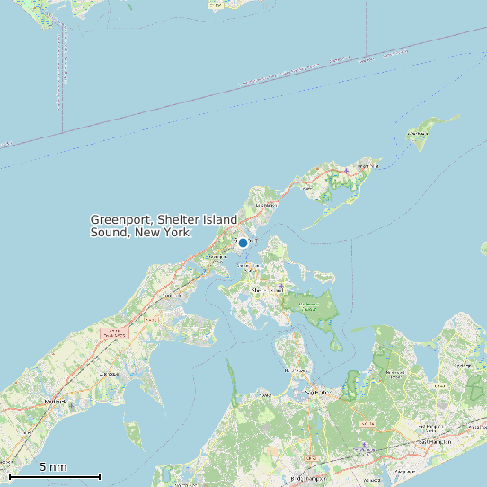 Map of Greenport, Shelter Island Sound, New York Tide Prediction Station