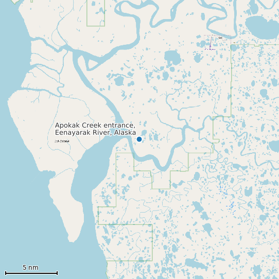 Map of Apokak Creek entrance, Eenayarak River, Alaska Tide Prediction Station
