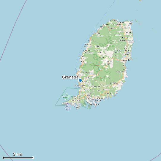 Map of Grenada Tide Prediction Station