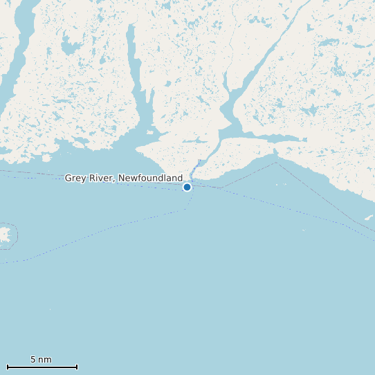 Map of Grey River, Newfoundland Tide Prediction Station