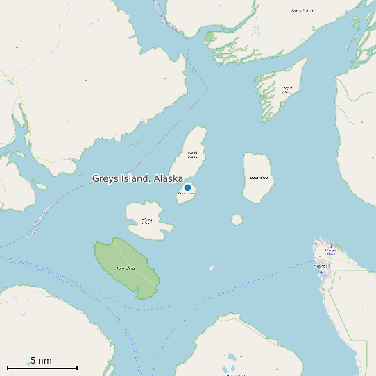 Map of Greys Island, Alaska Tide Prediction Station