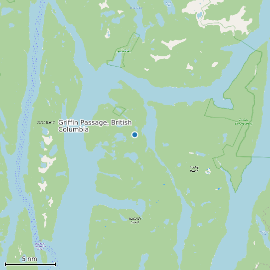 Map of Griffin Passage, British Columbia Tide Prediction Station