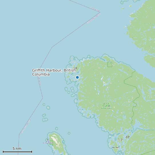 Map of Griffith Harbour, British Columbia Tide Prediction Station