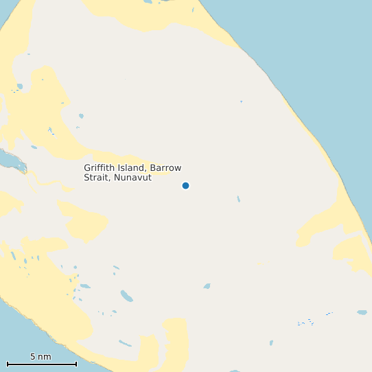 Map of Griffith Island, Barrow Strait, Nunavut Tide Prediction Station