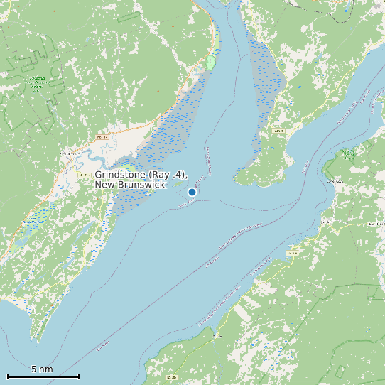 Map of Grindstone (Ray .4), New Brunswick Tide Prediction Station