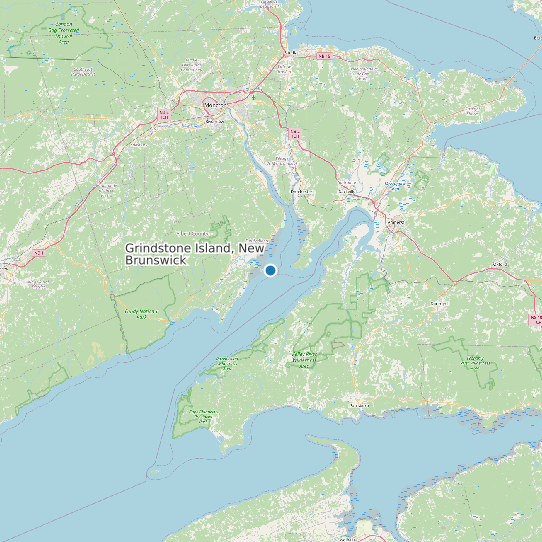 Map of Grindstone Island, New Brunswick Tide Prediction Station