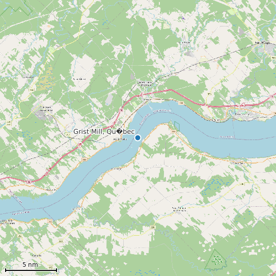 Map of Grist Mill, Qu�bec Tide Prediction Station