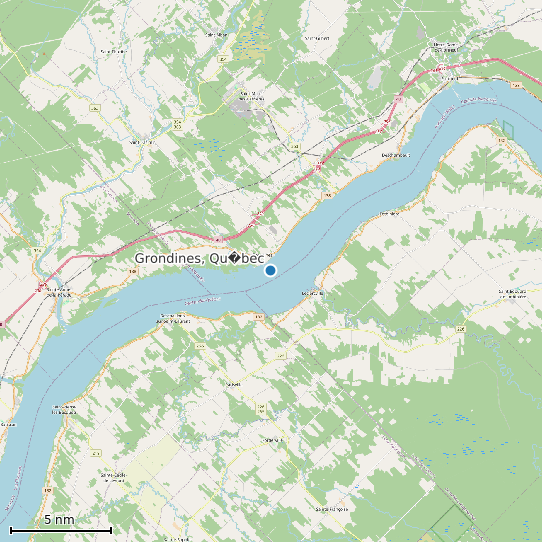 Map of Grondines, Qu�bec Tide Prediction Station