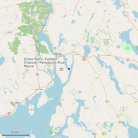 Map of Gross Point, Eastern Channel, Penobscot River, Maine Tide Prediction Station