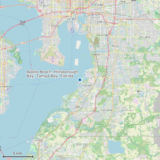 Map of Apollo Beach, Hillsborough Bay, Tampa Bay, Florida Tide Prediction Station