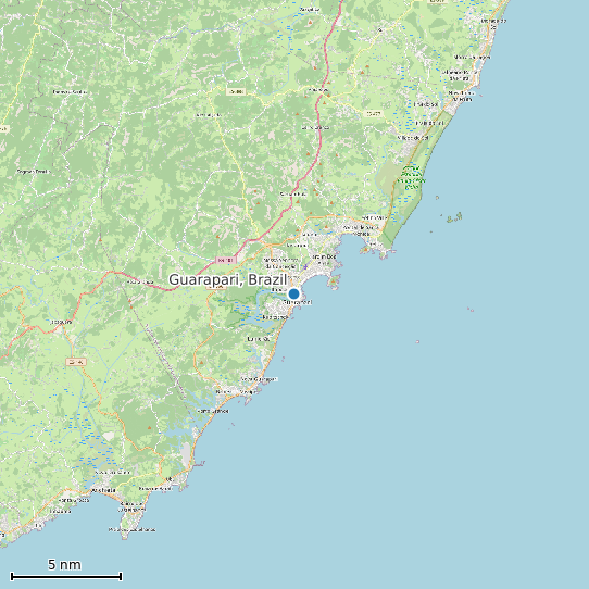 Map of Guarapari, Brazil Tide Prediction Station