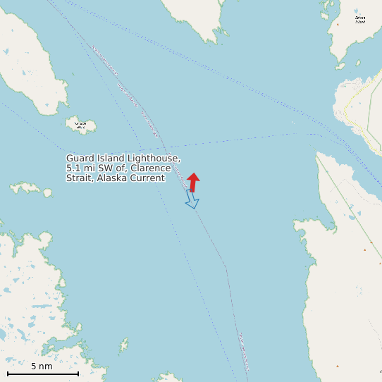 Map of Guard Island Lighthouse, 5.1 mi SW of, Clarence Strait, Alaska Current Prediction Station