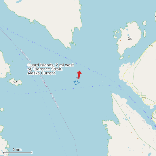 Map of Guard Islands, 2 mi west of, Clarence Strait, Alaska Current Prediction Station