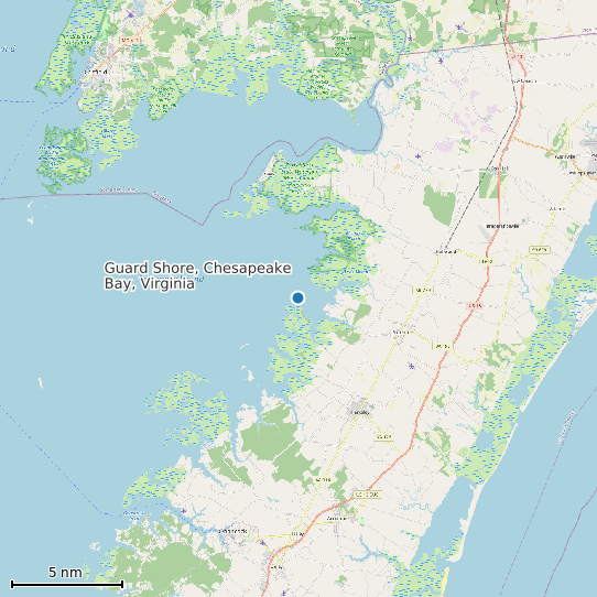 Map of Guard Shore, Chesapeake Bay, Virginia Tide Prediction Station
