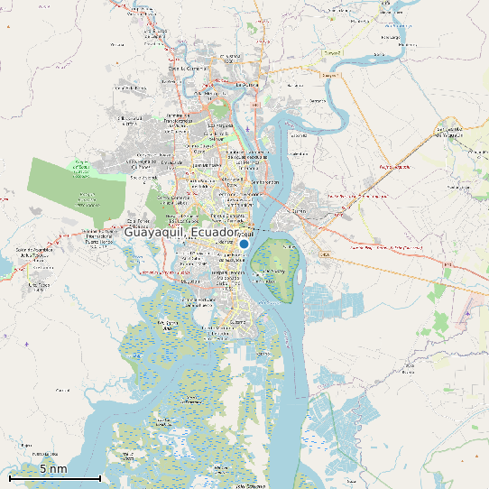 Map of Guayaquil, Ecuador Tide Prediction Station