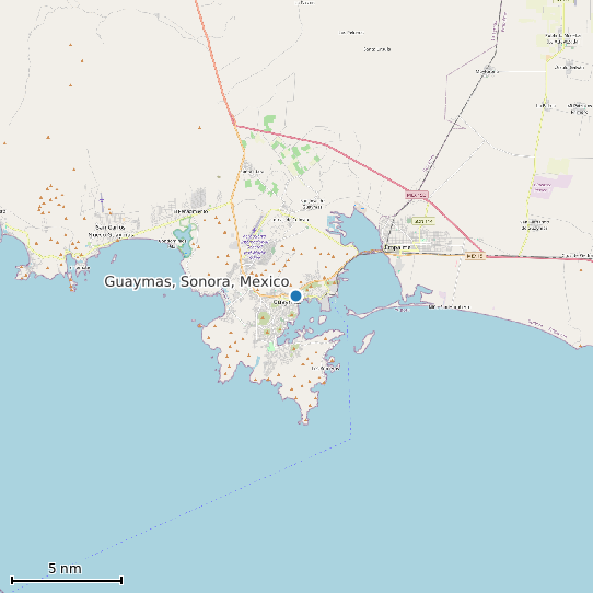 Map of Guaymas, Sonora, Mexico Tide Prediction Station