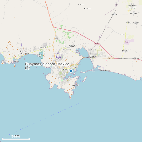 Map of Guaymas, Sonora, Mexico (2) Tide Prediction Station