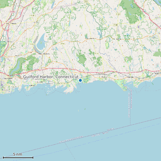 Map of Guilford Harbor, Connecticut Tide Prediction Station