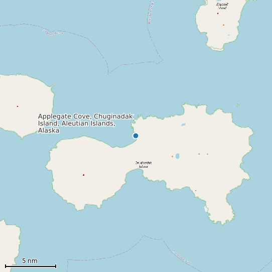 Map of Applegate Cove, Chuginadak Island, Aleutian Islands, Alaska Tide Prediction Station