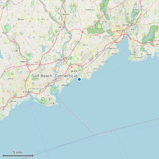 Map of Gulf Beach, Connecticut Tide Prediction Station