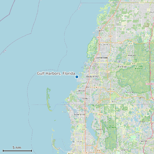 Map of Gulf Harbors, Florida Tide Prediction Station