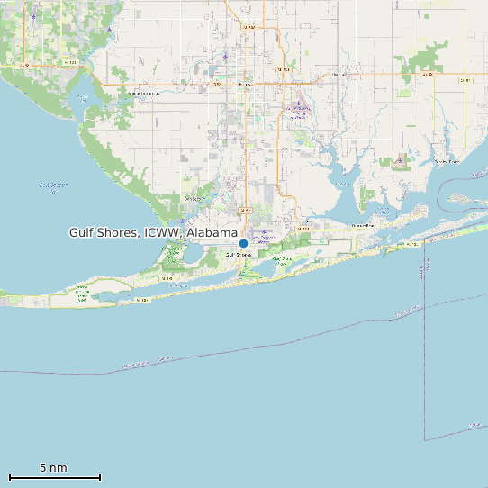 Map of Gulf Shores, ICWW, Alabama Tide Prediction Station