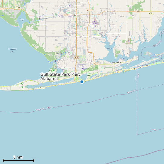 Map of Gulf State Park Pier, Alabama Tide Prediction Station