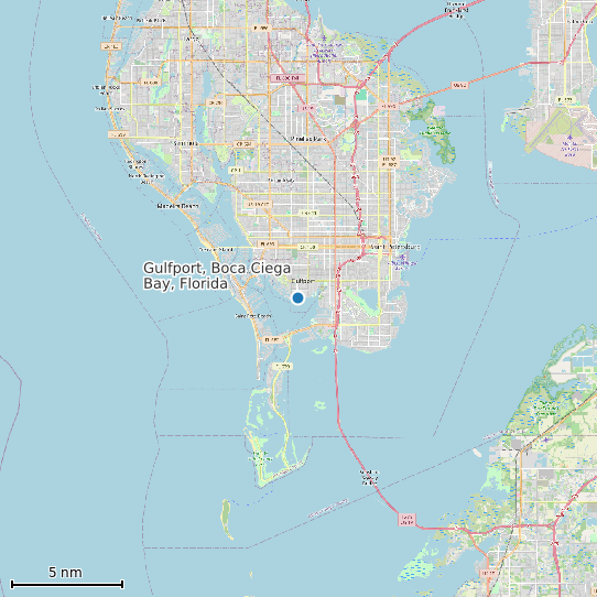 Map of Gulfport, Boca Ciega Bay, Florida Tide Prediction Station