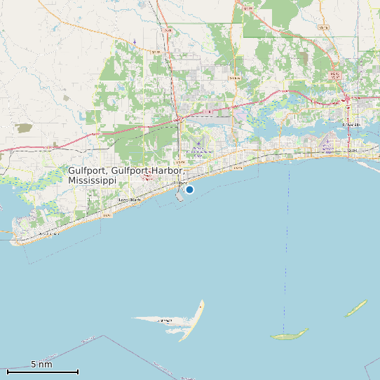 Map of Gulfport, Gulfport Harbor, Mississippi Tide Prediction Station