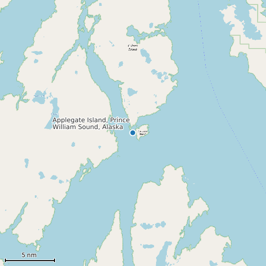Map of Applegate Island, Prince William Sound, Alaska Tide Prediction Station