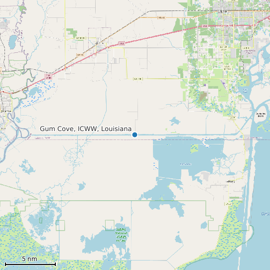 Map of Gum Cove, ICWW, Louisiana Tide Prediction Station