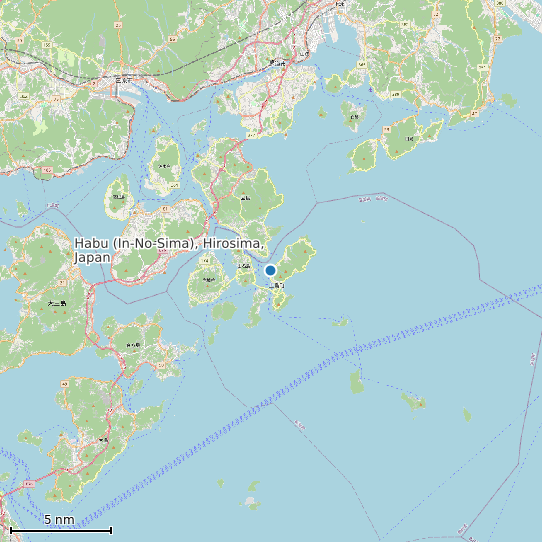 Map of Habu (In-No-Sima), Hirosima, Japan Tide Prediction Station