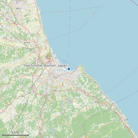 Map of Hachinohe, Aomori, Japan Tide Prediction Station