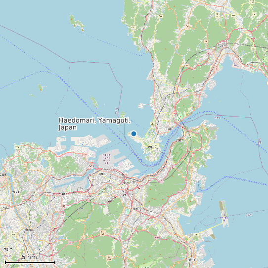 Map of Haedomari, Yamaguti, Japan Tide Prediction Station