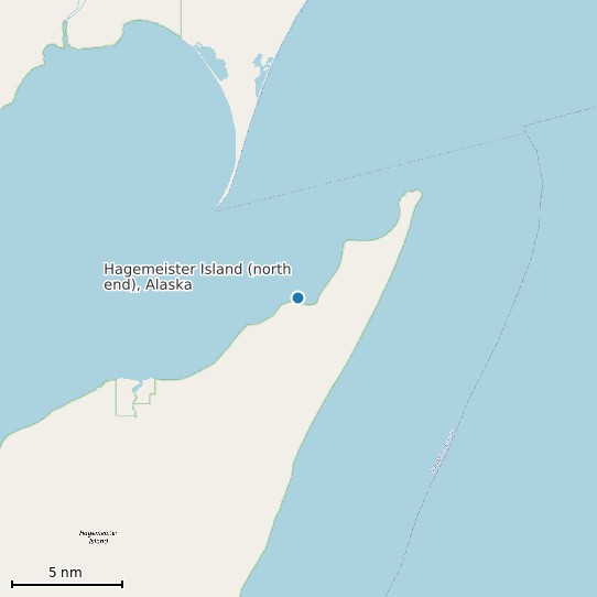 Map of Hagemeister Island (north end), Alaska Tide Prediction Station