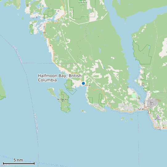 Map of Halfmoon Bay, British Columbia Tide Prediction Station
